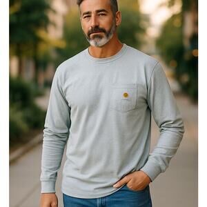 Carhartt SZ LG Loose Fit Heavyweight Long-Sleeve Pocket T-Shirt Casual Comfort